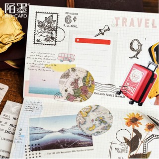 Set 46 miếng sticker địa lý vintage