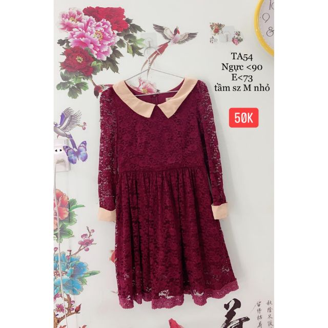 Đầm suông màu đỏ cherry size S-M. TA54