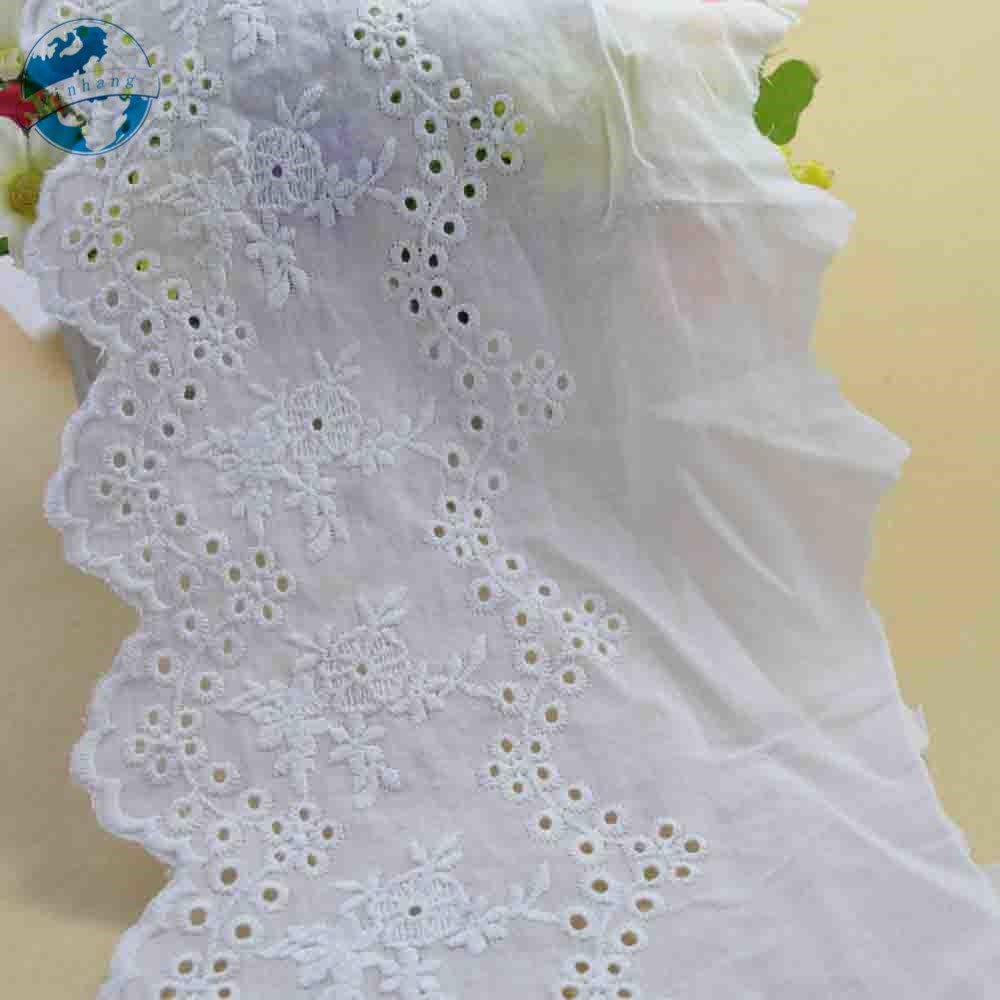 Cuộn Ren Ruy Băng mini Rộng 100% cotton Rộng 15cm 3704 Dùng Trang Trí Đầm diy