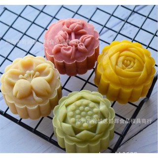 Khuôn trung thu 4 mặt hoa 50gr