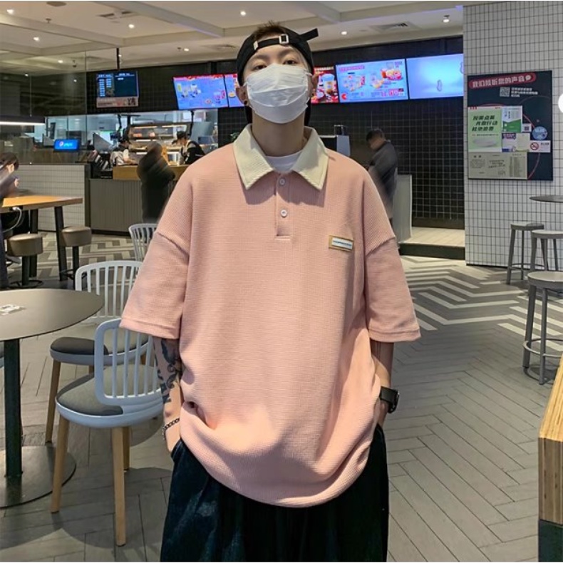 áo polo hàn quốc áo phông unisex from rộng áo thun nam có cổ thời trang áo thun nam tiếng Nhật áo polo nam ulzzang áo phông polo nam