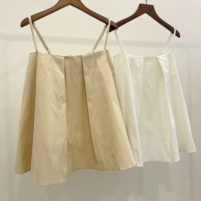 Áo Hai dây trơn xếp ly nhẹ thiết kế form rộng màu sắc nhẹ nhàng style vintaga hàn quốc dễ mặc và phối đồ bo chun co giãn | BigBuy360 - bigbuy360.vn