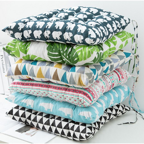 Gối vuông, nệm ngồi bệt phong cách Nhật Bản nhiều họa tiết kích thước 40x40x6cm