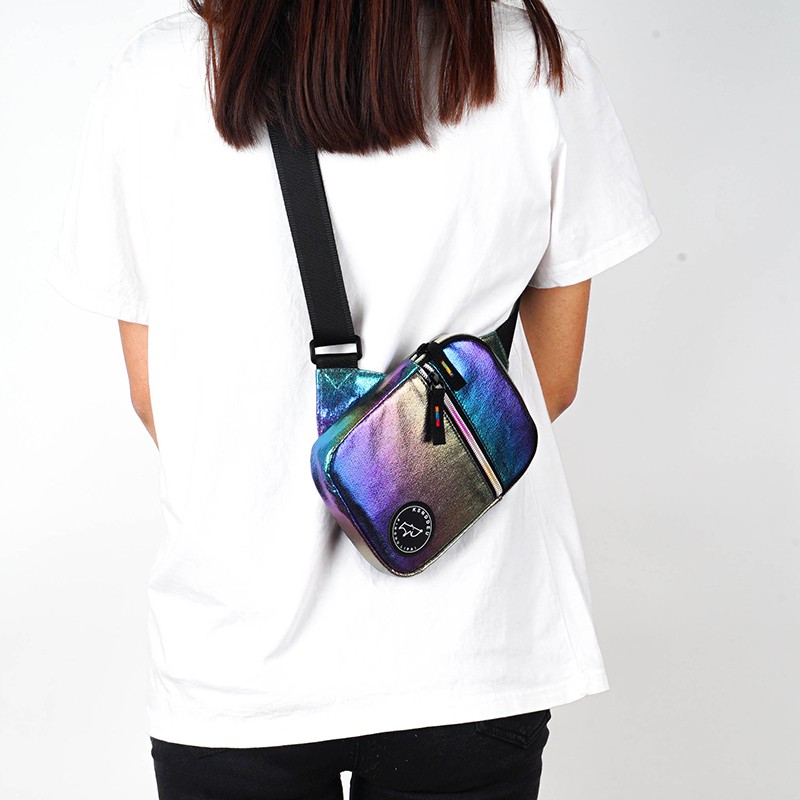 Túi Đeo Chéo Tích Hợp Đeo Hông Ksnddeu Mini Chất Liệu Da Pu Màu Cầu Vồng Thời Trang Hàng Ngày Cho Nữ