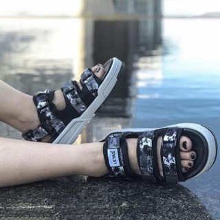⚡ HOT 2020 ⚡[HÀNG CÓ SẴN] Sandal Unisex 3 Quai Đế Cao D1001/Đen Camo _aedws1