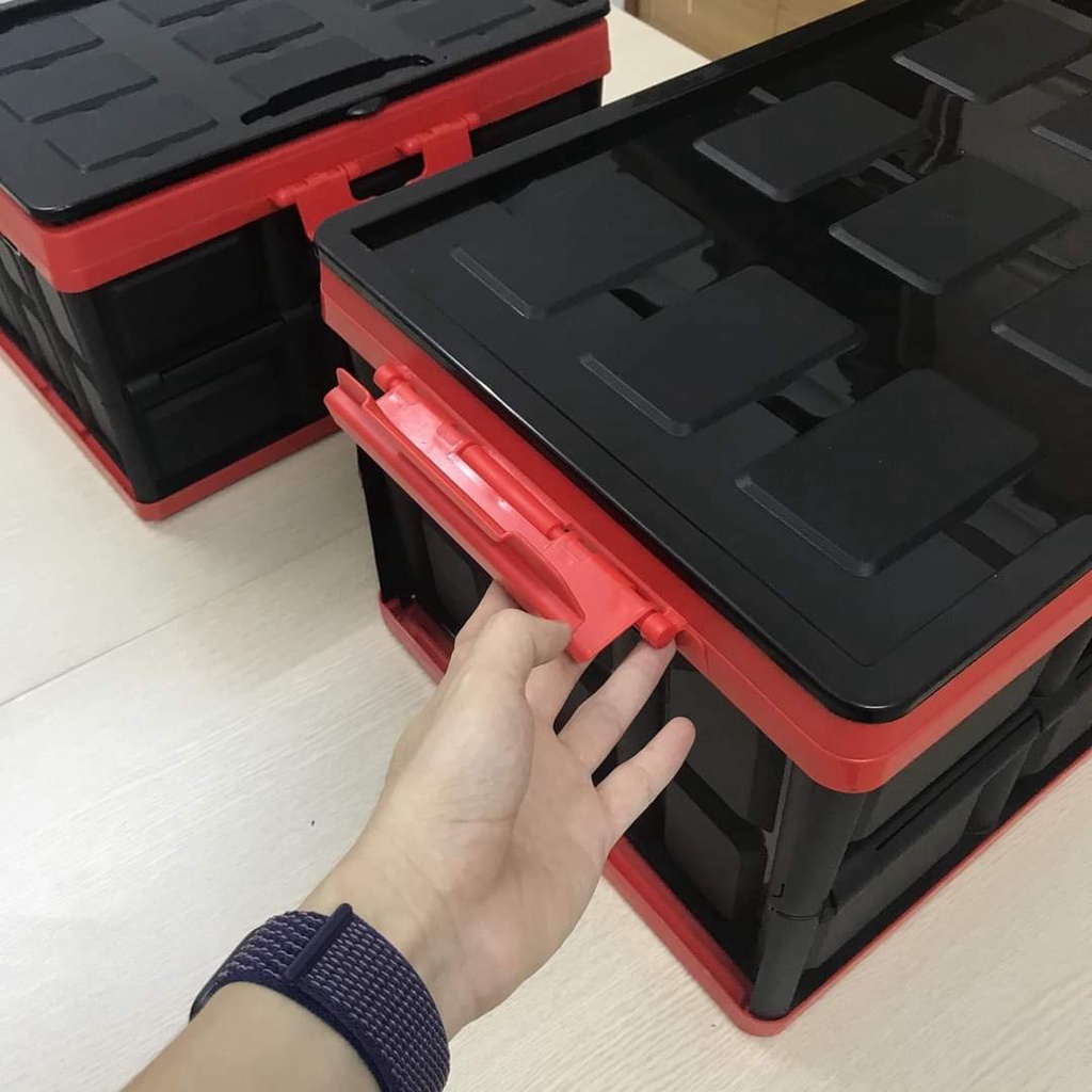Thùng đựng đồ ô tô gấp gọn dung tích 56 Lít chịu lực-Có lót trong