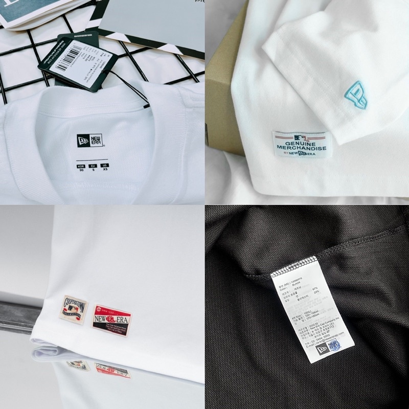 TỔNG HỢP MẪU NEW ERA MÀU TRẮNG - ÁO THUN NEW ERA CHÍNH HÃNG - NEW ERA NEW YORK - LA HOTDOG, FULL TEM TAG