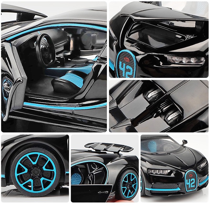 Mô Hình Xe Ô Tô Bugatti Chiron Có Đèn Và Âm Thanh Bằng Hợp Kim Tỉ Lệ 1: 32 Cho Bé Trai