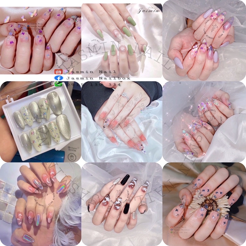 [Mã NHUQAD giảm 10% đơn 100k] NAIL BOX thiết kế sẵn mẫu bướm phản quang kèm keo dũa
