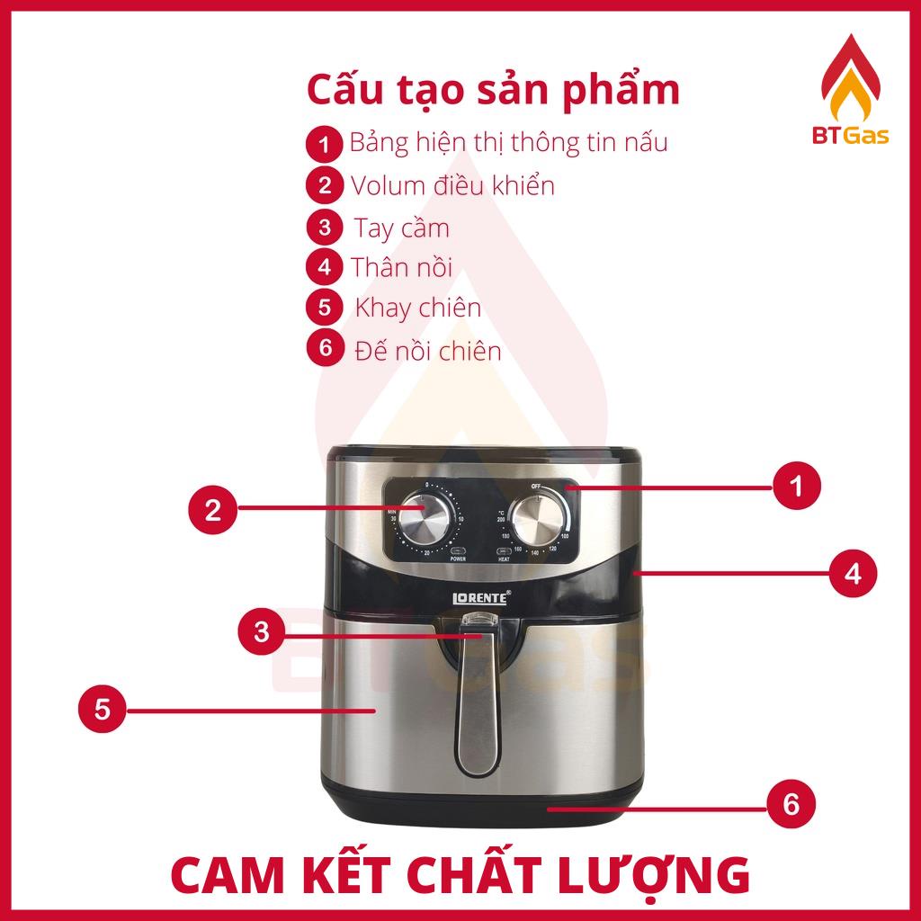 [Mã ELHADEV giảm 4% đơn 300K] Nồi chiên không dầu Lorente, nồi chiên không dầu cơ dung tích 8L Lorente LT-1619