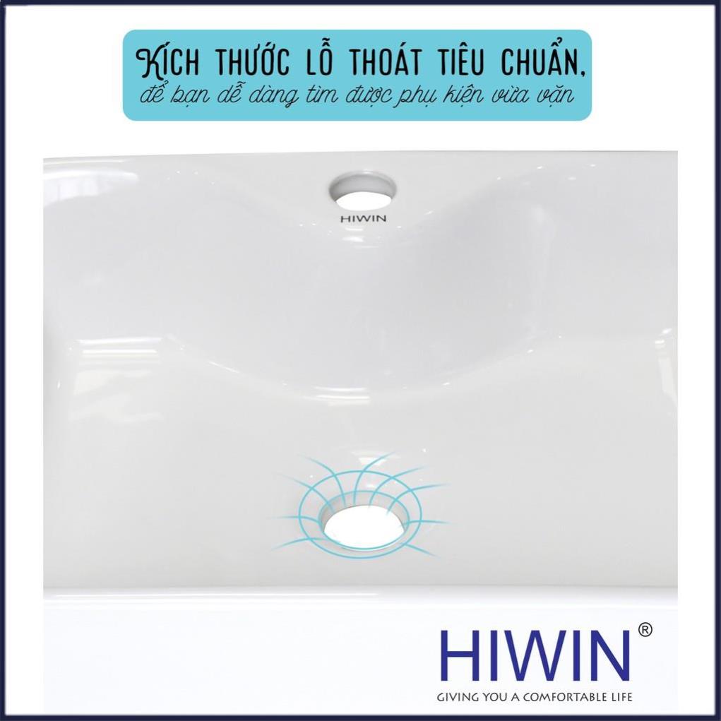 Chậu rửa mặt lavabo đặt bàn trắng sứ cao cấp dáng chữ nhật HIWIN LP-8072A