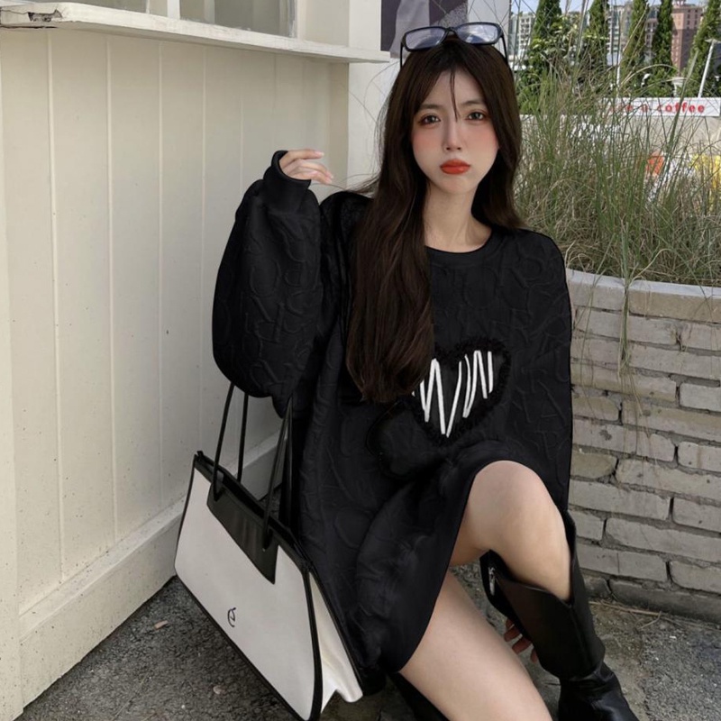 IELGY  Áo sweater Mỏng Tay Dài Dáng Rộng Kiểu Đường Phố Cá Tính Cho Nữ