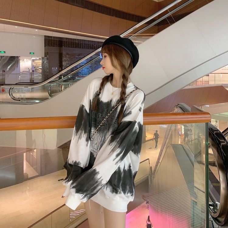 Gradient color gradient long-sleeve sweater
