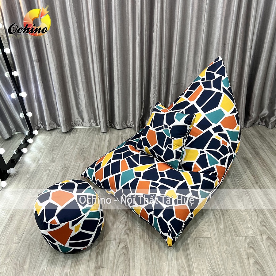 Ghế Hạt Xốp Thư Giãn Cao Cấp Dáng Thuyền Đủ 3 Món Đã Kèm Hạt Xốp (Ảnh Thật)