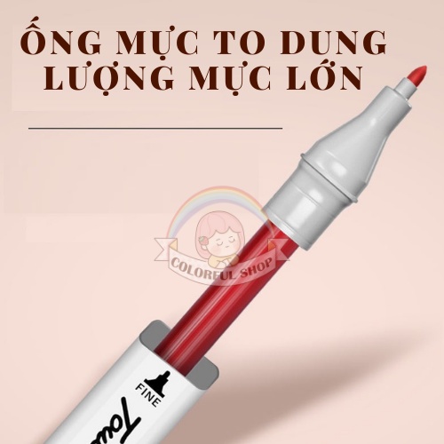 Bút Màu Marker Touch Sweet Dạ Cồn - Hộp Màu Nhựa Vuông Cao Cấp - Hàng Chuẩn (30 màu và 60 màu)