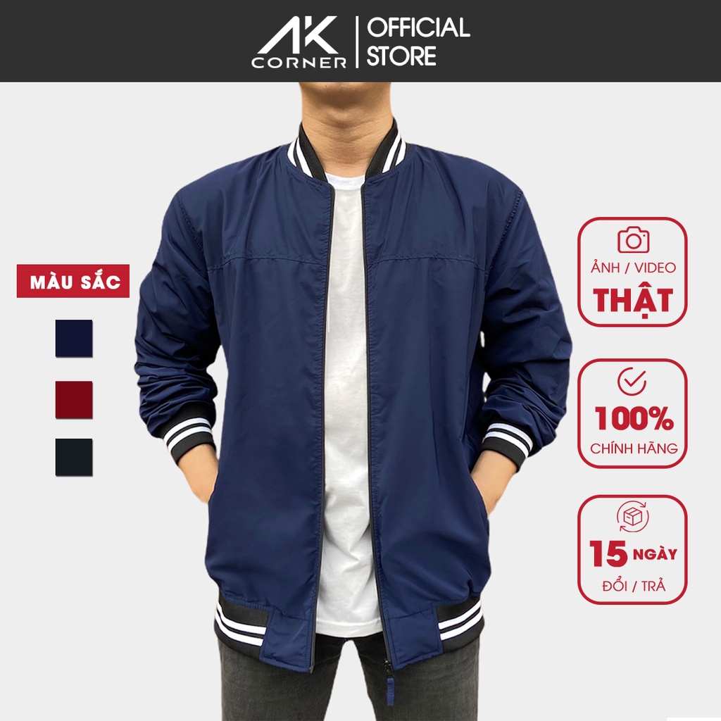 Áo khoác nam Bomber style Korea, chất liệu vải xi nhật cao cấp không nhăn, có lớp cách nhiệt thoáng mát, thiết kế đẹp