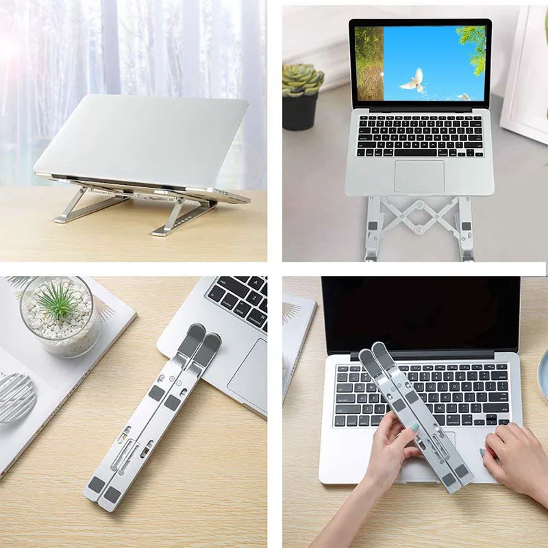 Giá đỡ nhôm laptop,macbook,ipad, kệ đỡ máy tính cao cấp tản nhiệt, có thể điều chỉnh độ cao tiện lời sử dụng