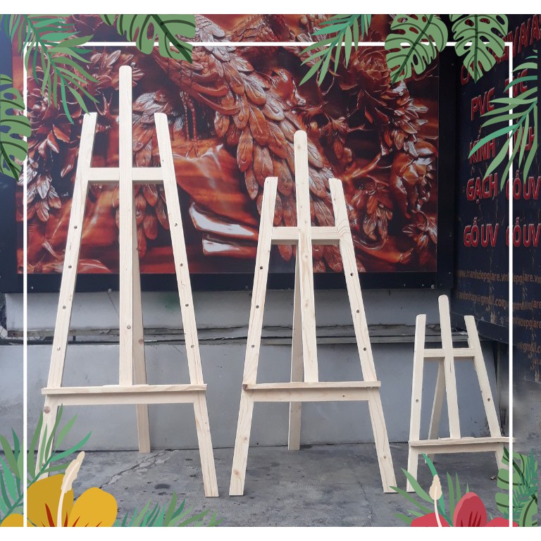 Giá vẽ tranh [3 SIZE ] Gỗ Thông Tự Nhiên , Các Loại Cỡ , ( Kích Thước  36*65 , 55*130 và 65*150 )