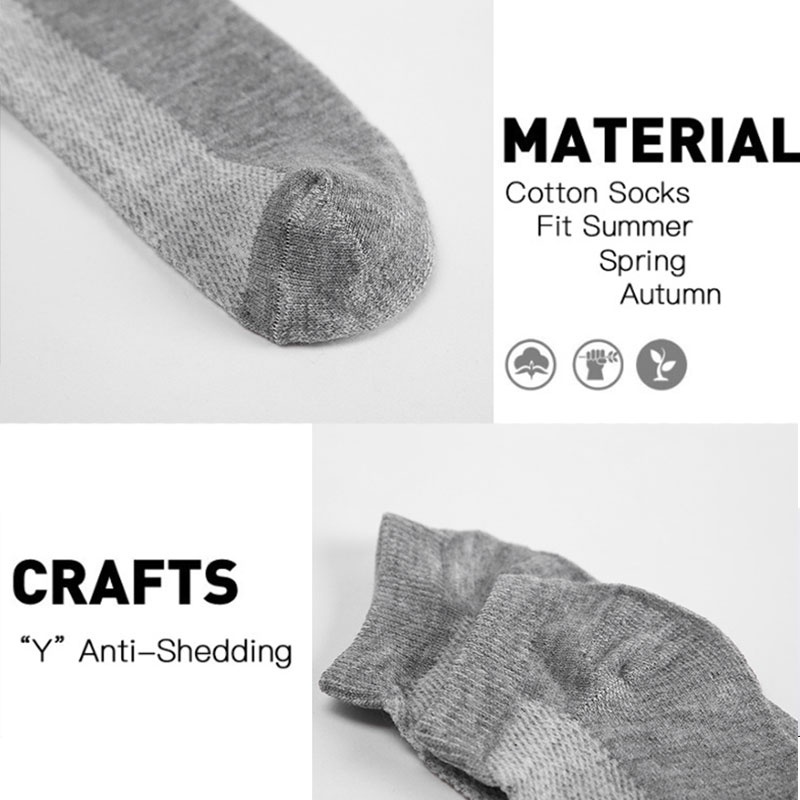 Vớ Cotton Cổ Thấp Thoáng Khí Khử Mùi Cho Nam Size 39-45