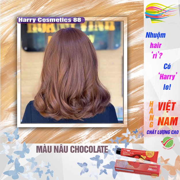 Thuốc nhuộm tóc 💕 FREESHIP >50K 💕 (ver 2021) Nhuộm tóc màu Nâu chocolate - nhuộm tóc tại nhà + tặng kèm oxy trợ nhuộm