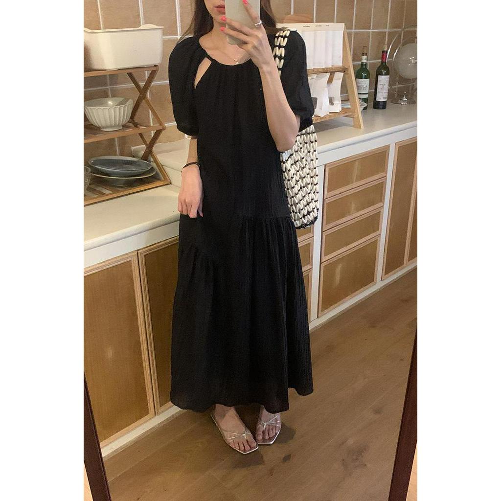 Đầm Thiết Kế Khoét Lỗ Cổ Tròn Phong Cách Mới Mùa Hè 63013