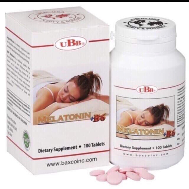 UBB Melatonin + B6 (USA)(hàng chính hãng)(hỗ trợ 1 số trường hợp mất ngủ hay rối loạn giấc ngủ...)