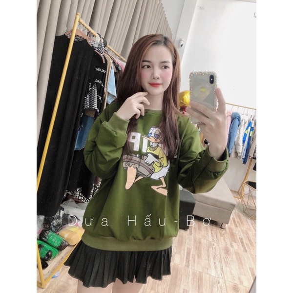 [Siêu đẹp ] Áo Nỉ dài tay Hình Chữ form rộng freesize 40kg_68kg hot hít đẹp xuất sắc ( kèm ảnh thật) | BigBuy360 - bigbuy360.vn