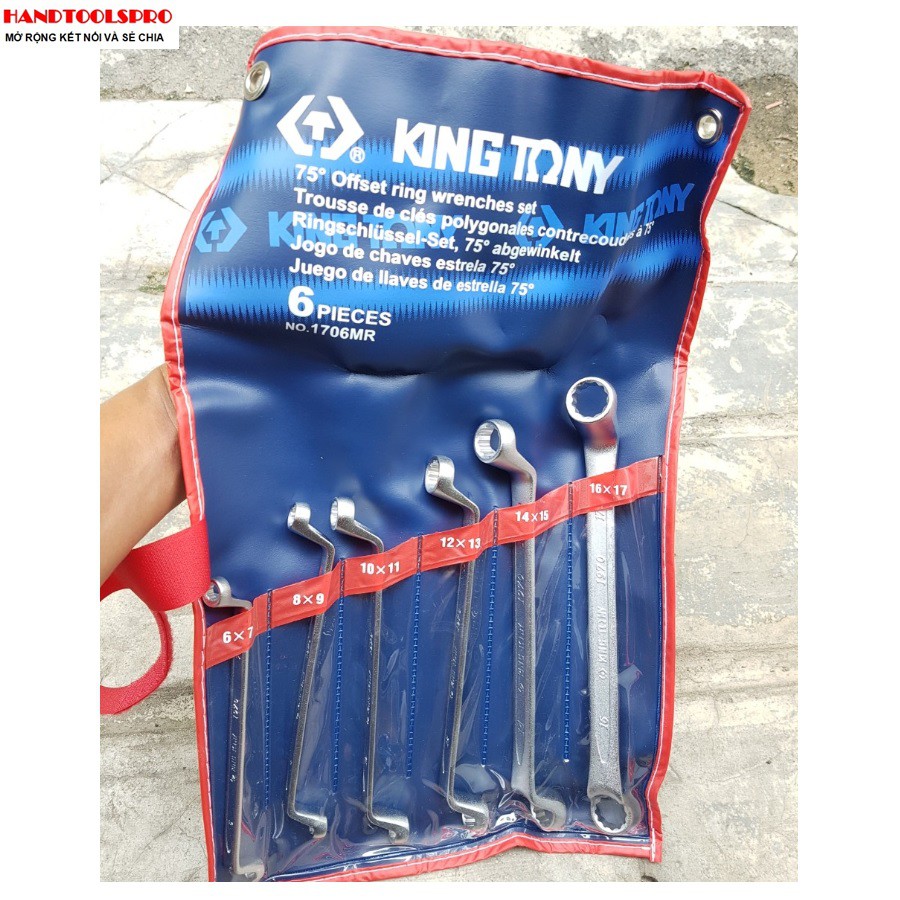 6-17mm Bộ hai đầu vòng 6 cái hệ mét KINGTONY 1706MR