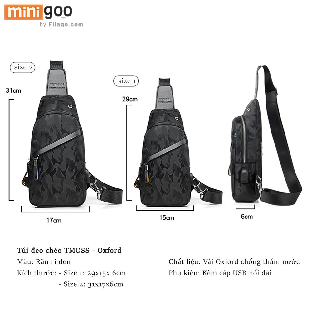 [TRỢ GIÁ] Túi Đeo Chéo Nam Đen CAMO Siêu Bền Chống Nước Chống Bụi Vải Oxford Chính Hãng TMOOS TM5630 | BigBuy360 - bigbuy360.vn
