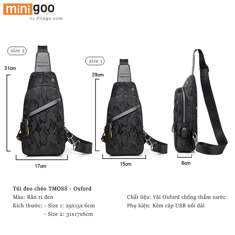 [TRỢ GIÁ] Túi Đeo Chéo Nam Đen CAMO Siêu Bền Chống Nước Chống Bụi Vải Oxford Chính Hãng TMOOS TM5630 | BigBuy360 - bigbuy360.vn