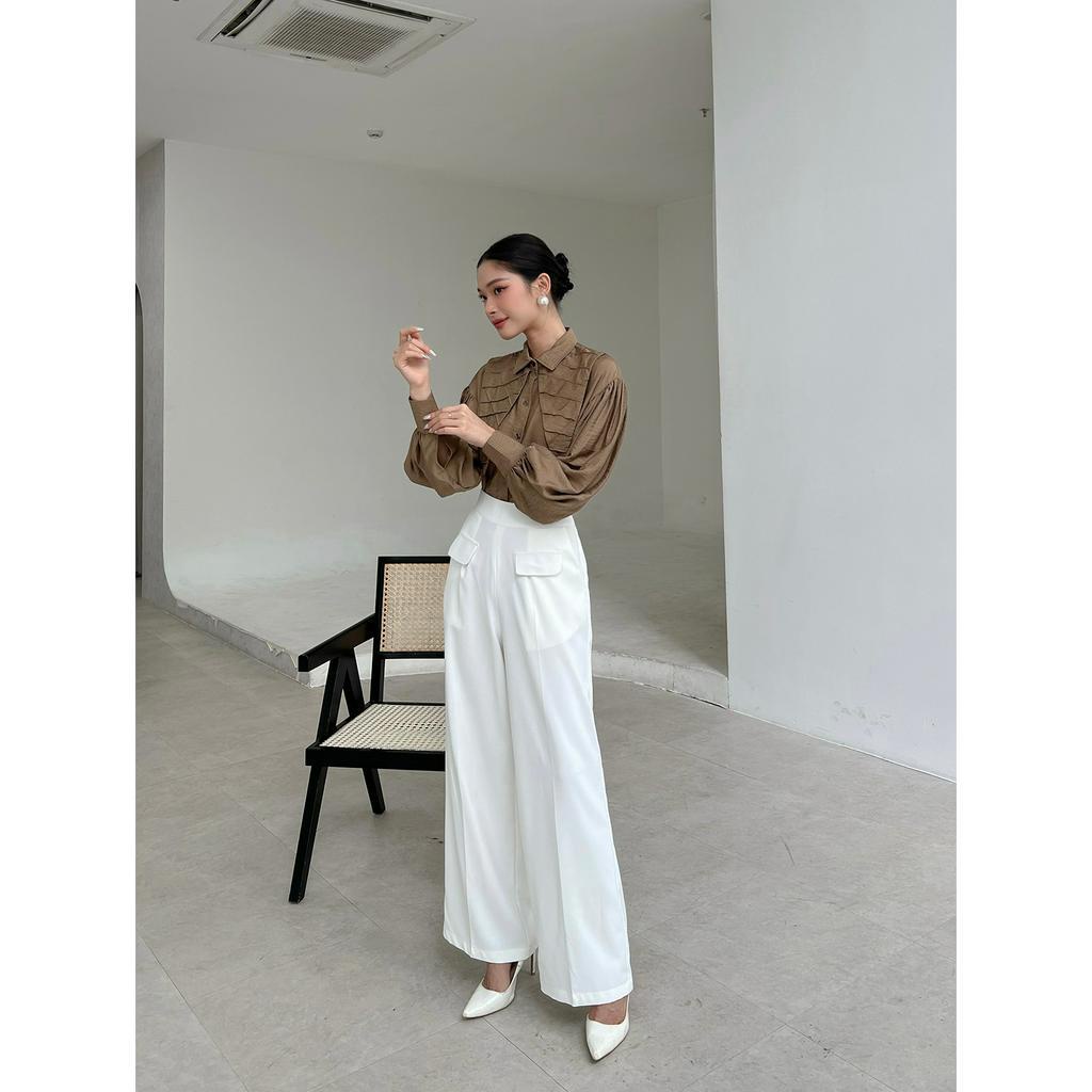 BBSTORE'S Áo Sơ Mi Công Sở Tay Dài Nhún Phồng -CSA1930