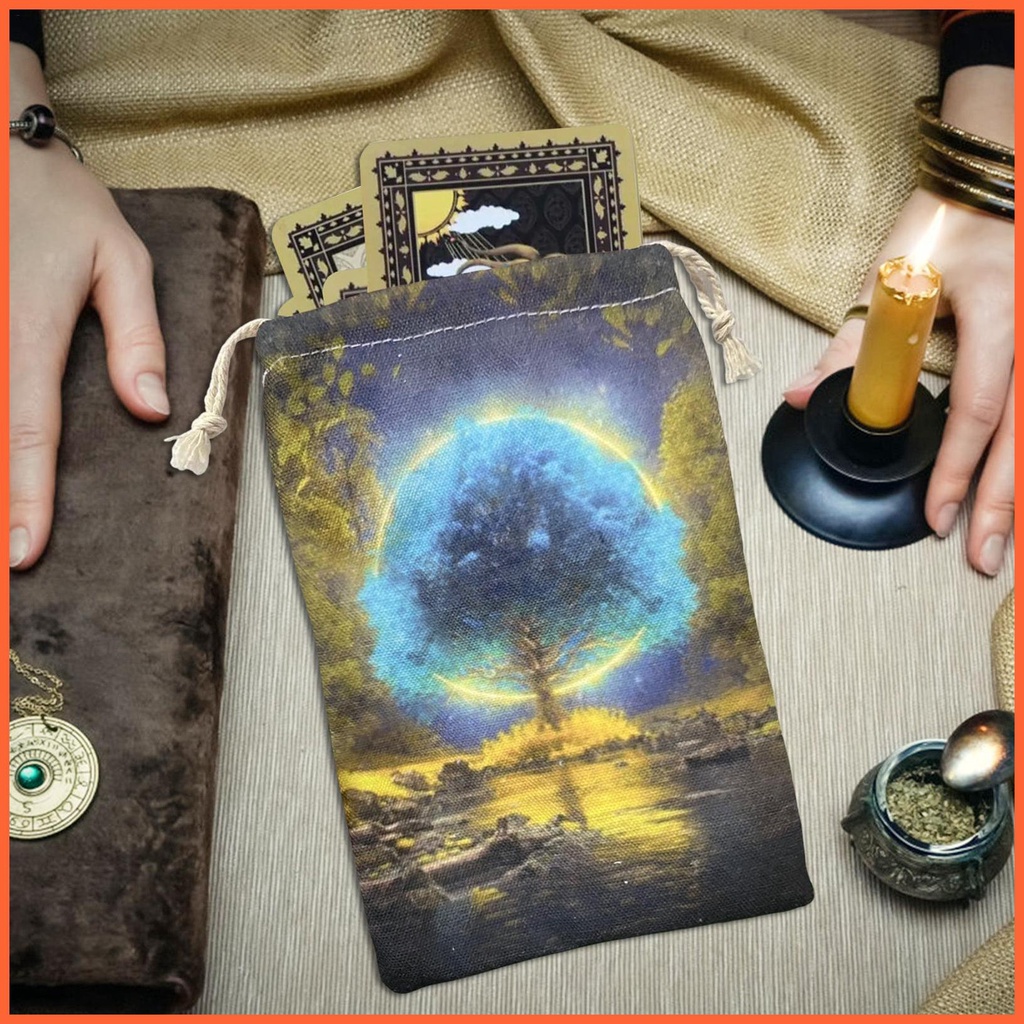 Túi Dây Rút Đựng Bài Tarot / Thẻ Bài Tarot Thêu Họa Tiết Độc Đáo Tiện Dụng