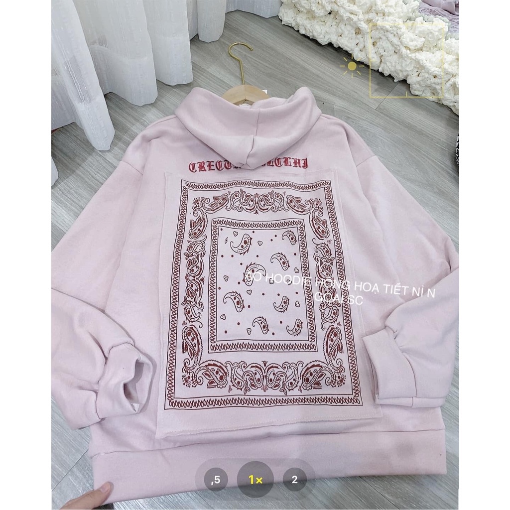 Áo hoodie nỉ Bandana Jolie hồng form rộng unisex nam nữ mặc được chất nỉ ngoại đẹp chuẩn ảnh Xưởng Sỉ Nguyễn Hoa | BigBuy360 - bigbuy360.vn