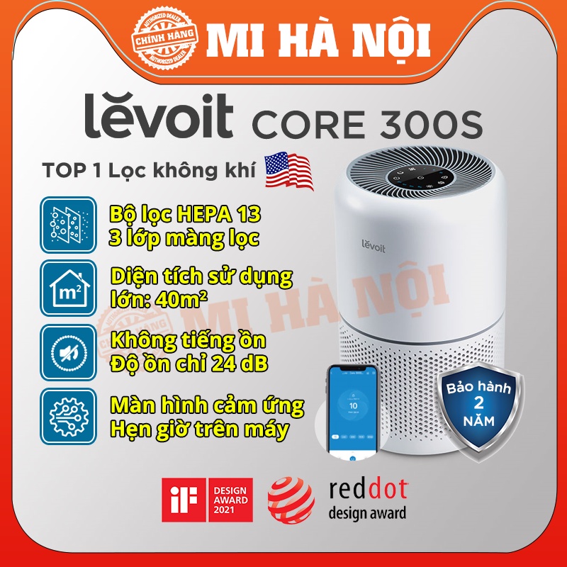 Máy Lọc Không Khí Mỹ Levoit Core 300 / 300s  HEPA 13 Bán chạy top 1 Amazon - độ ồn siêu thấp,chống dị ứng, kháng khuẩn