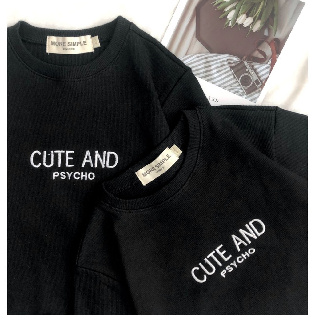 Áo Croptop Nữ Tay Ngắn CUTE PSYCHO Form Ôm Ulzzang (Ảnh Thật)