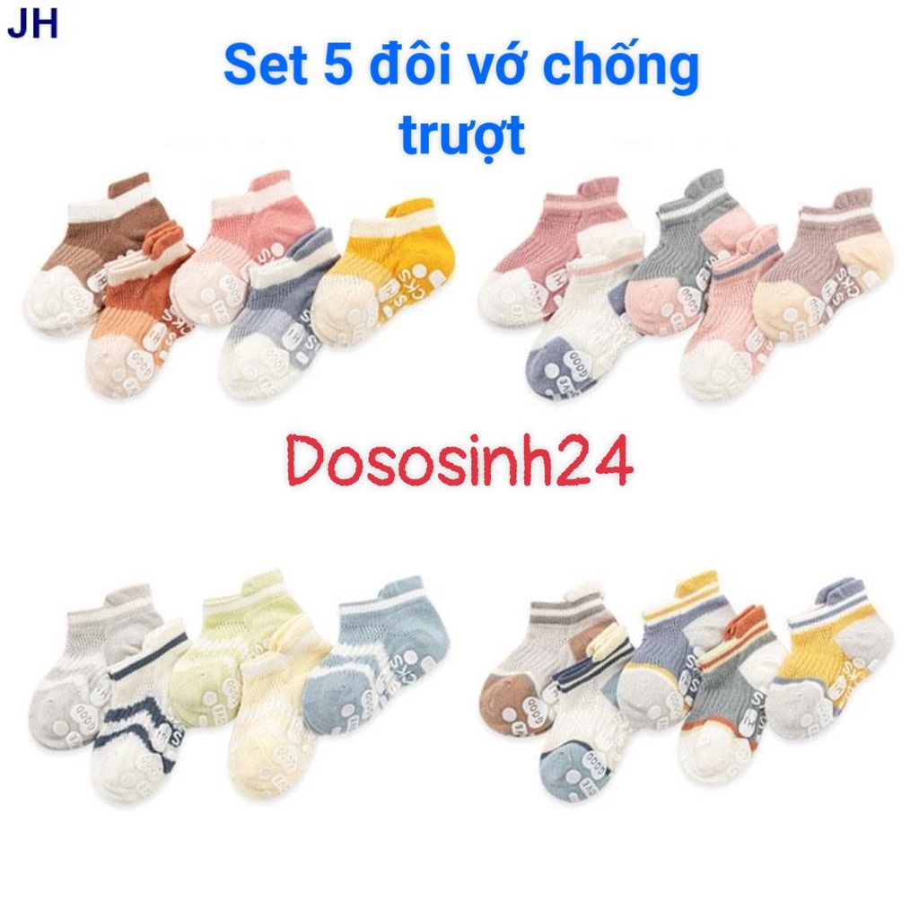 V01. SET 5 ĐÔI VỚ LƯỚI HÈ CHỐNG TRƯỢT CAO CẤP CHO BÉ