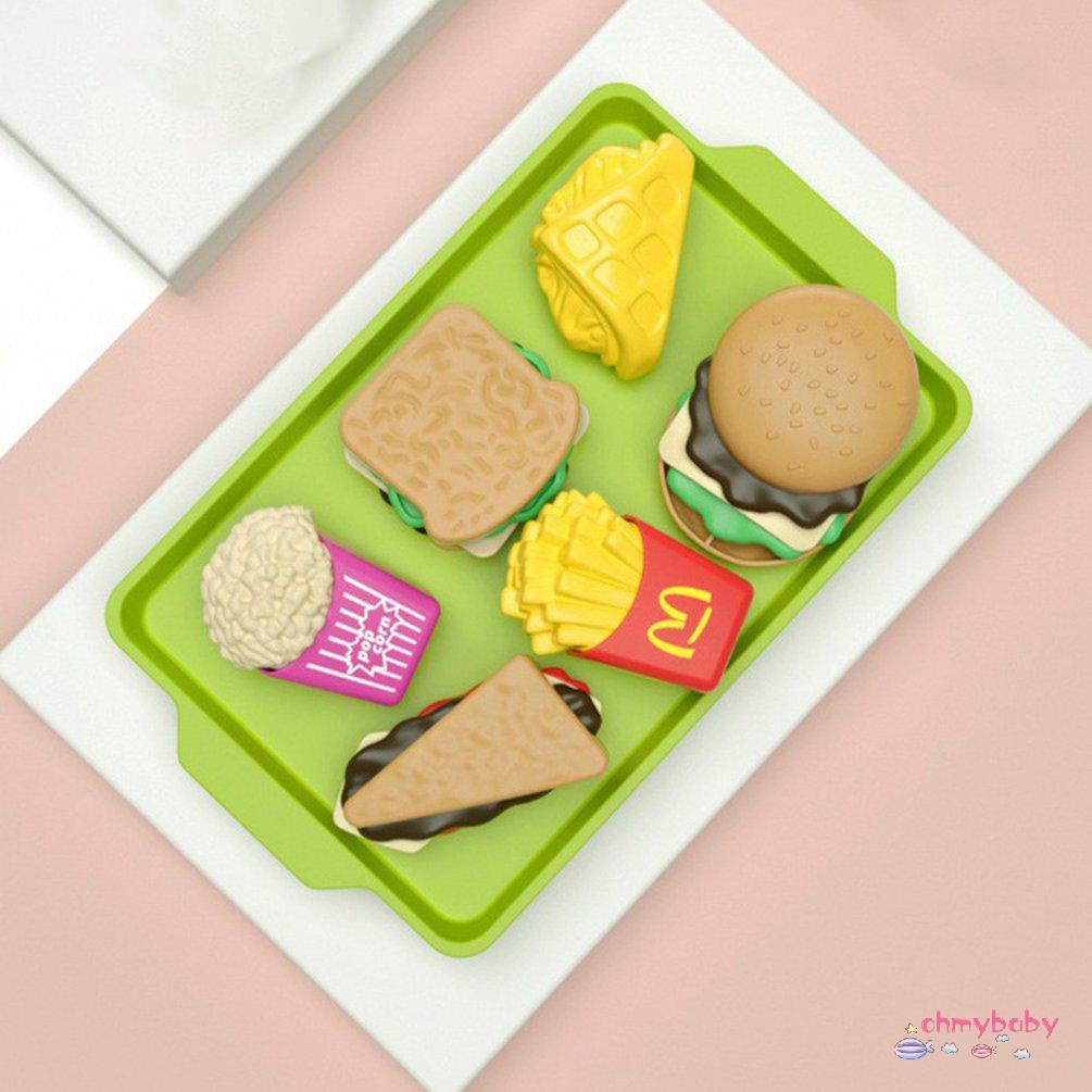 【OMB】 Children's Play House Toys Detachable Simulation Hamburger Bread French Set