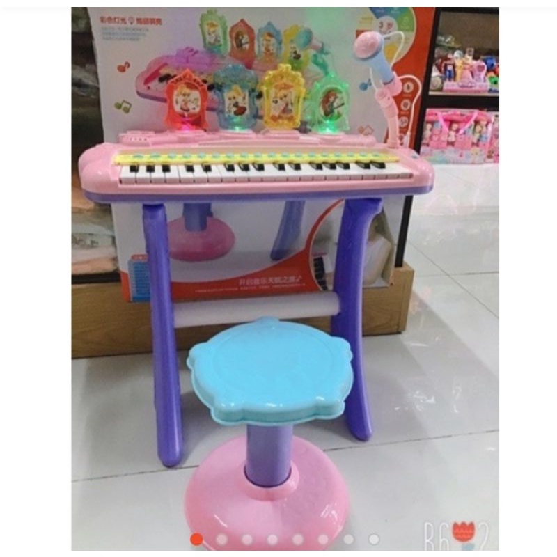 Đồ chơi đàn piano kèm ghế và micro cho bé