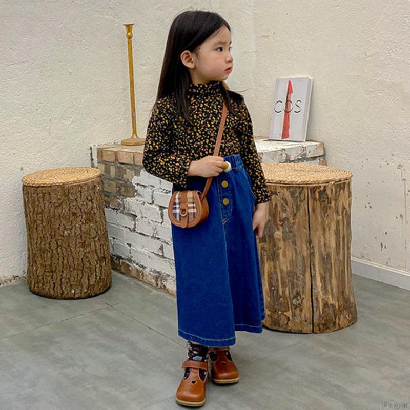 Túi đeo chéo trẻ em họa tiết sọc caro nhiều màu sắc phong cách retro