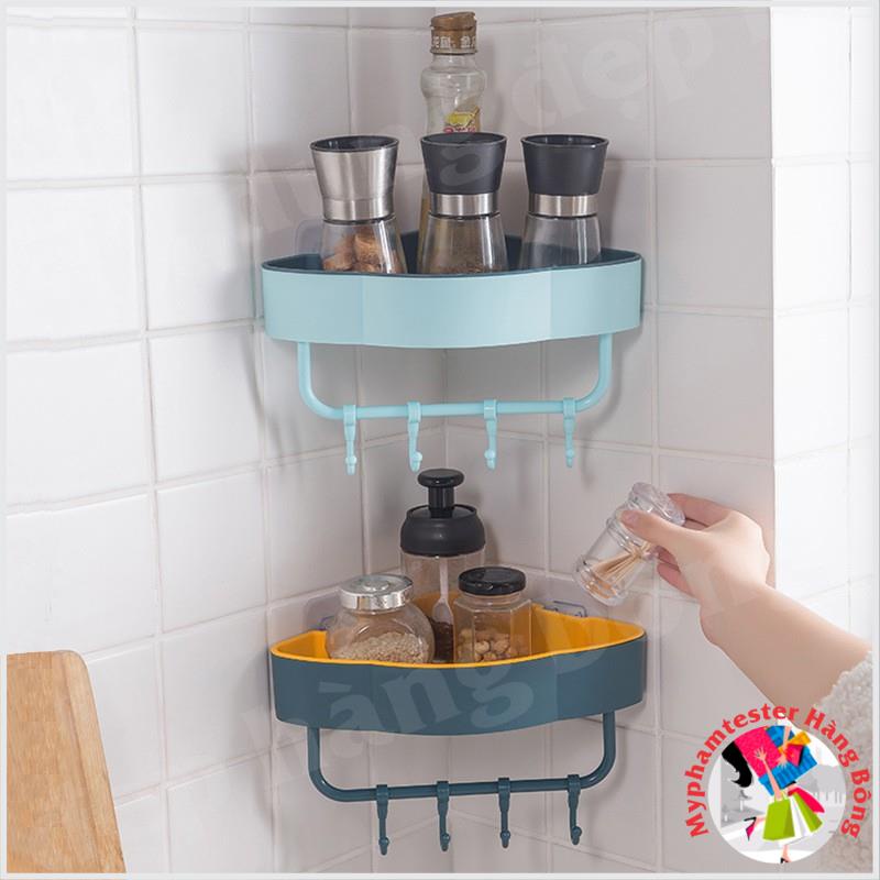 (SIÊU RẺ) Kệ góc treo đồ 2 lớp màu dán cường lực siêu chắc