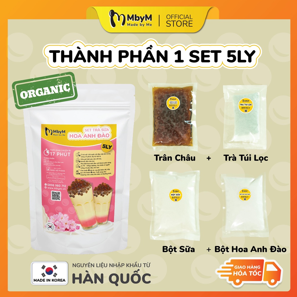 Set trà sữa tự pha 40 - 50 ly tại nhà 17 phút, nguyên liệu nhập khẩu quốc tế, MbyM set tự làm an toàn ngon hơn quán