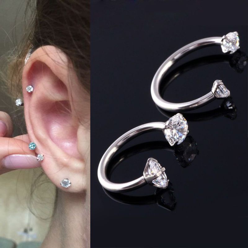 K4MU01-Khuyên MŨI Chữ U đính đá  - Được ưa chuộng nhiều - 69STORE