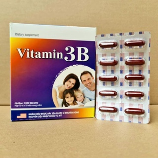 Vitamin 3B Giúp bổ sung và dự phòng thiếu hụt vitamin B1, B6, B12 cho cơ thể hộp 100 viên (tím)