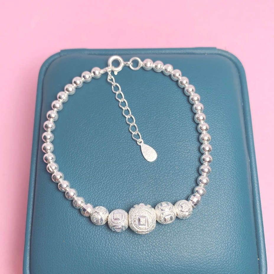 Lắc tay nữ bi bạc, Vòng tay nữ chất liệu bạc ta cao cấp - Trang sức bạc Evasilver