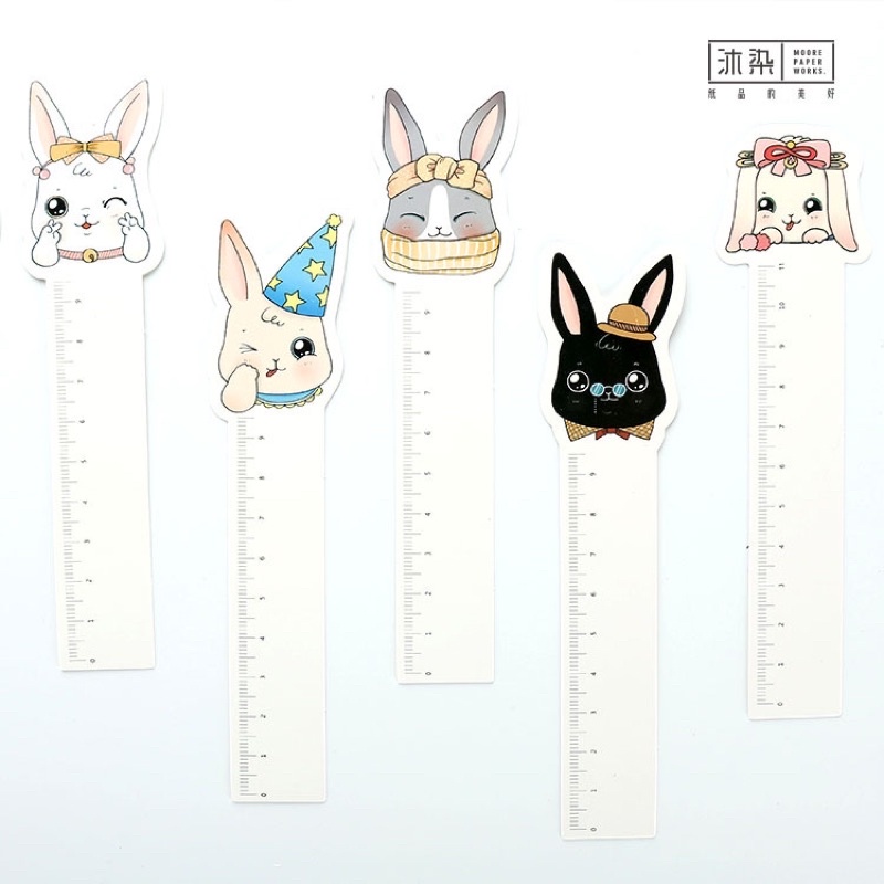 Hộp 30 chiếc Bookmark hình thỏ có vạch kẻ