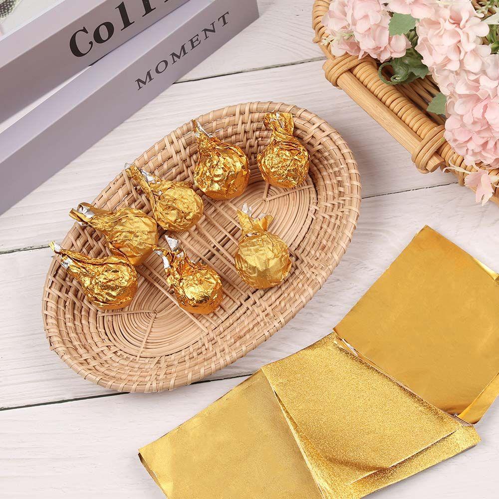 CHOOKEY 100 Lá Nhôm Mạ Vàng Dùng Trang Trí Bánh Kẹo DIY