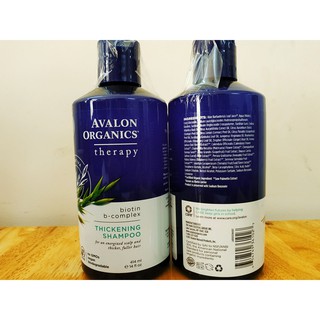Dầu gội làm dày tóc Avalon Organics Shampoo Thickening Biotin B-Complex - 414ml