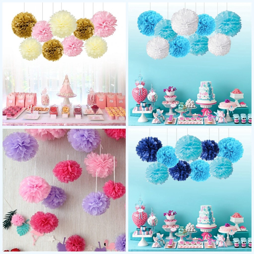 Hoa giấy kích thước 8 inch/ 10 inch trang trí tiệc cưới đẹp mắt