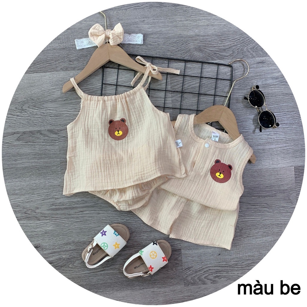 Đồ bộ cho bé 7 đến 16 kg vải muslin TTR238 TTR243 - bộ quần áo trẻ em vải đũi xốp xinh xắn TTR42