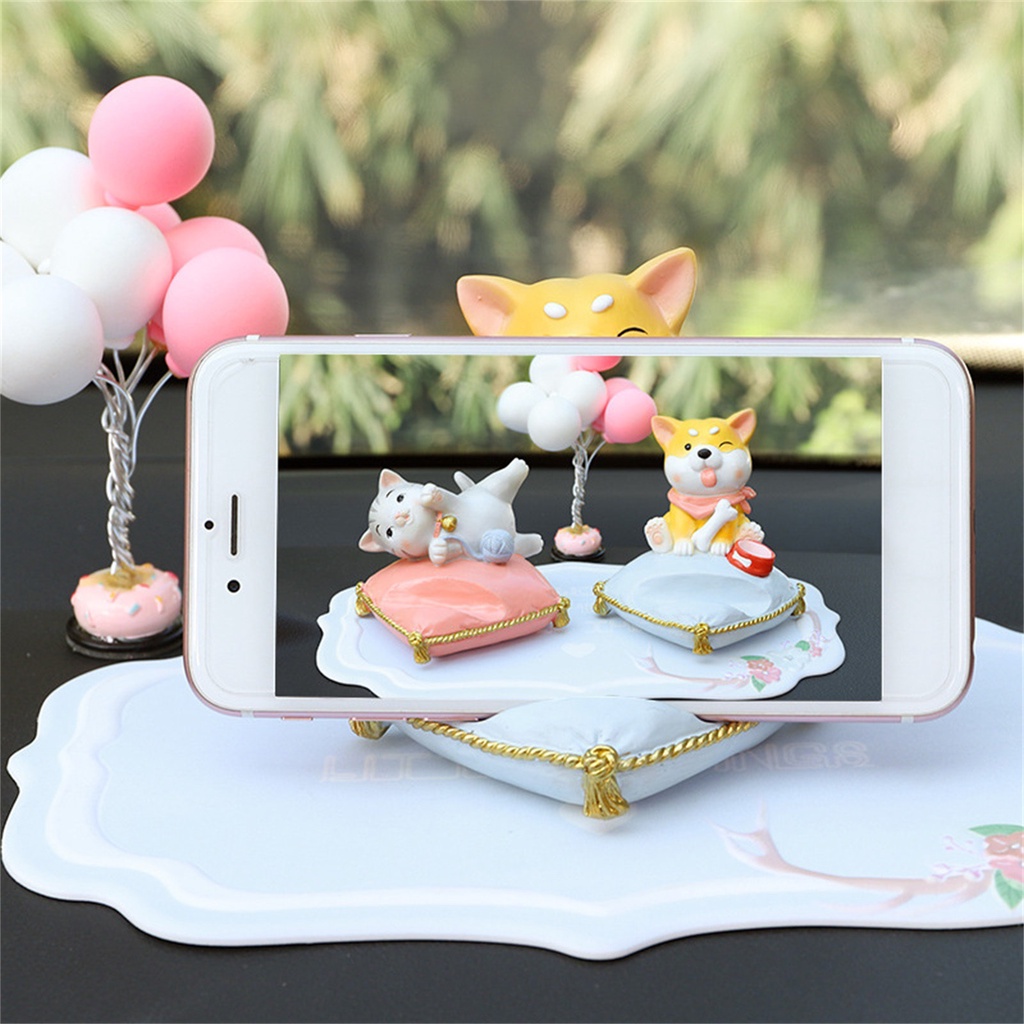 Hàng Sẵn Giá Đỡ Điện Thoại Để Bàn dễ thương Hình mèo chó bằng Nhựa sáng tạo xinh xắn【Carbon070】